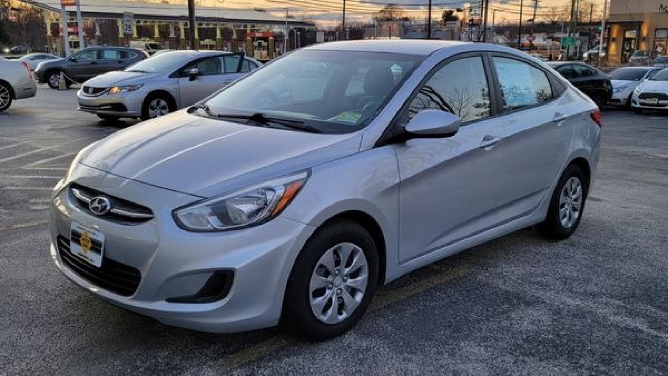 2017 Silver /Gray Hyundai Accent SE 4-Door 6M (KMHCT4AE1HU) with an 1.6L L4 DOHC 16V engine, Automatic transmission, located at 341 N White Horse Pike, Lawnside, NJ, 08045, (856) 262-9500, 39.855621, -75.027451 - Photo #0